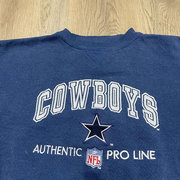 Dallas Cowboys Sweater Mens Large NFL Football Crewneck Pro Line Athletic - Picture 2 of 16